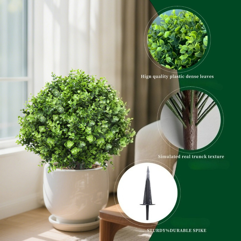 Bonsai Garden Kit - Detachable Simulated Green Plant Stakes, Eucalyptus