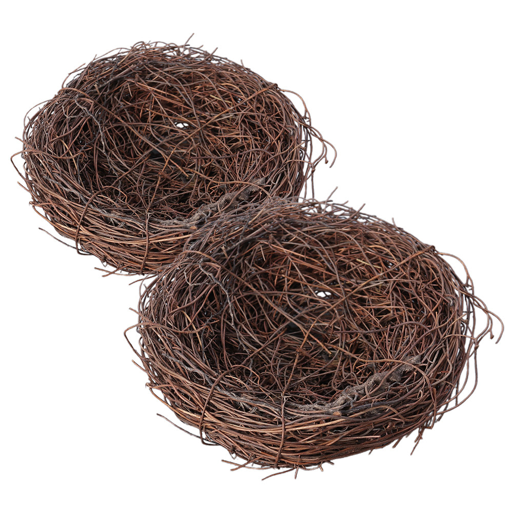 Bonsai Garden Photos - 2Pcs Handmade Woven Rattan Bird Nest