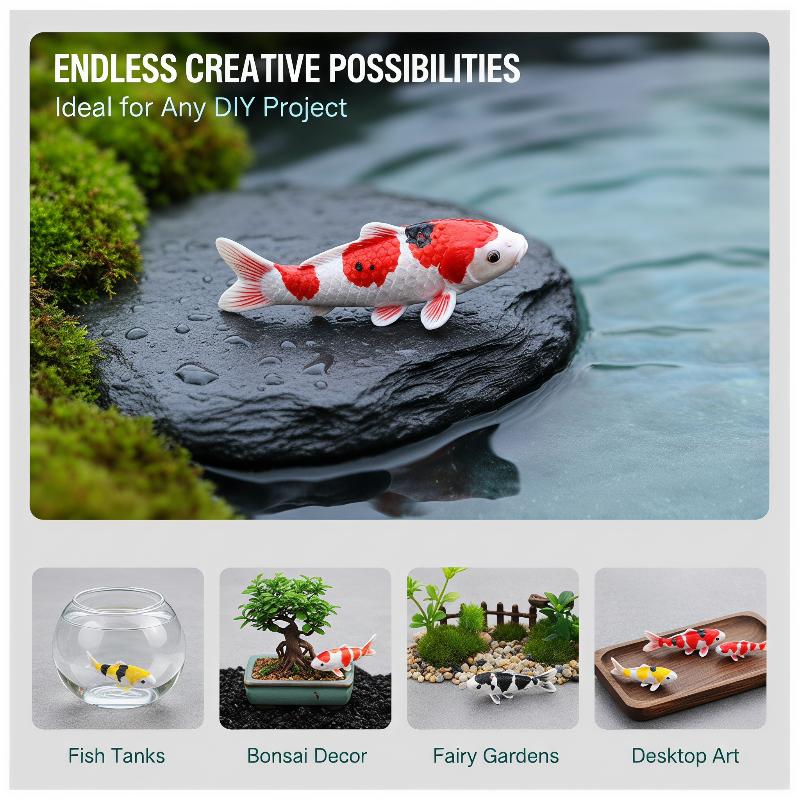Bonsai Koi Garden - Mini Resin Koi Fish Figurines Creative