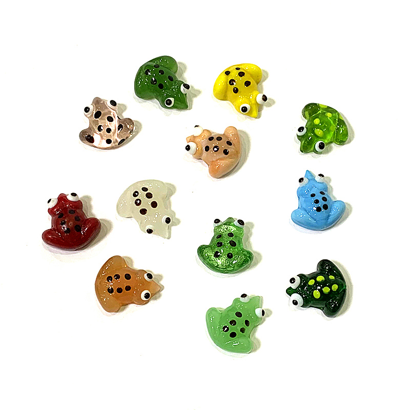 2pcs Mini Glass Frog Figurine  - Bonsai Garden Chinese Garden のレビューと価格