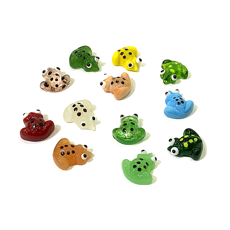 2pcs Mini Glass Frog Figurine  - Bonsai Garden Chinese Garden のレビューと価格