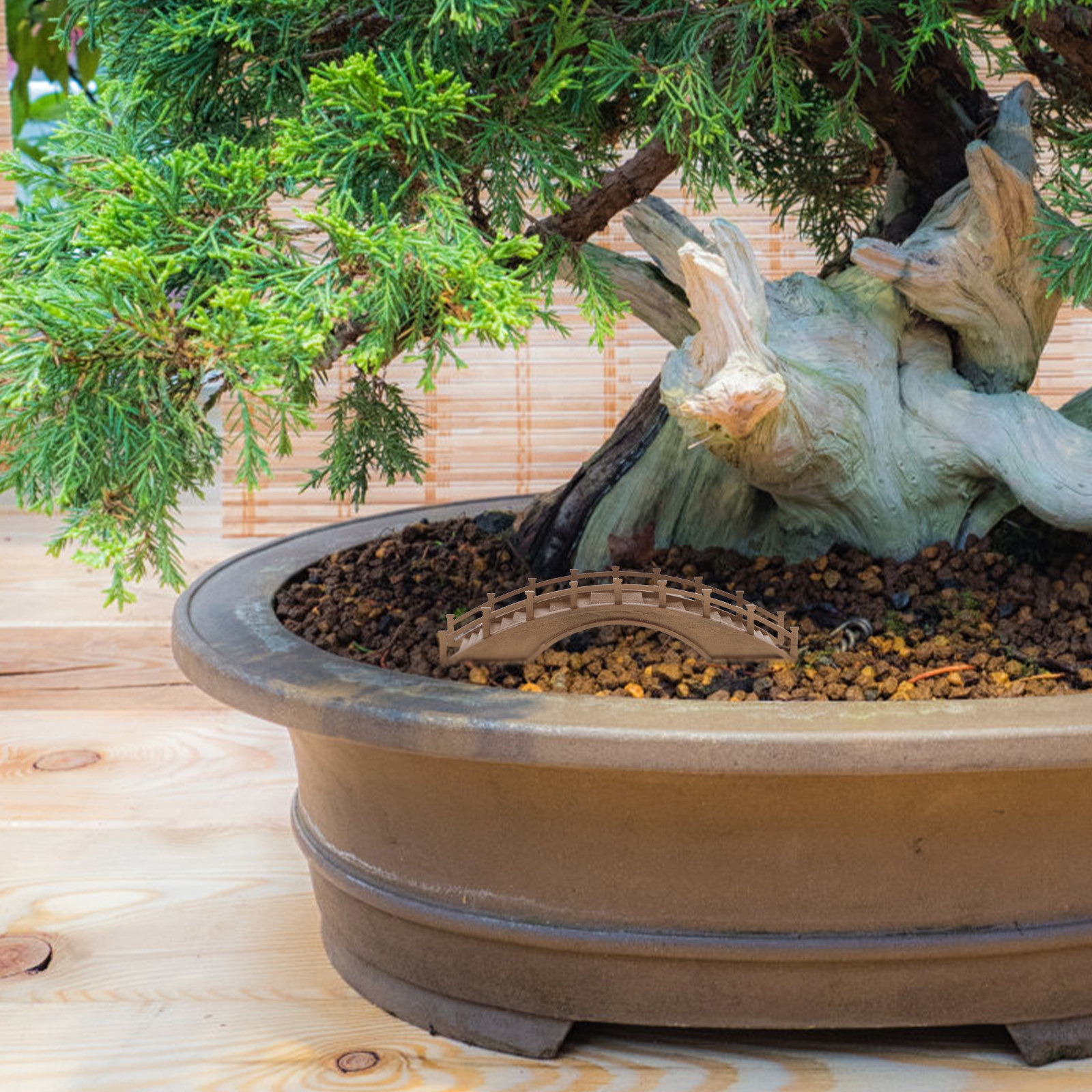 Natural Wood Arch Bridge Minia - Bonsai Garden Photos のレビューと価格
