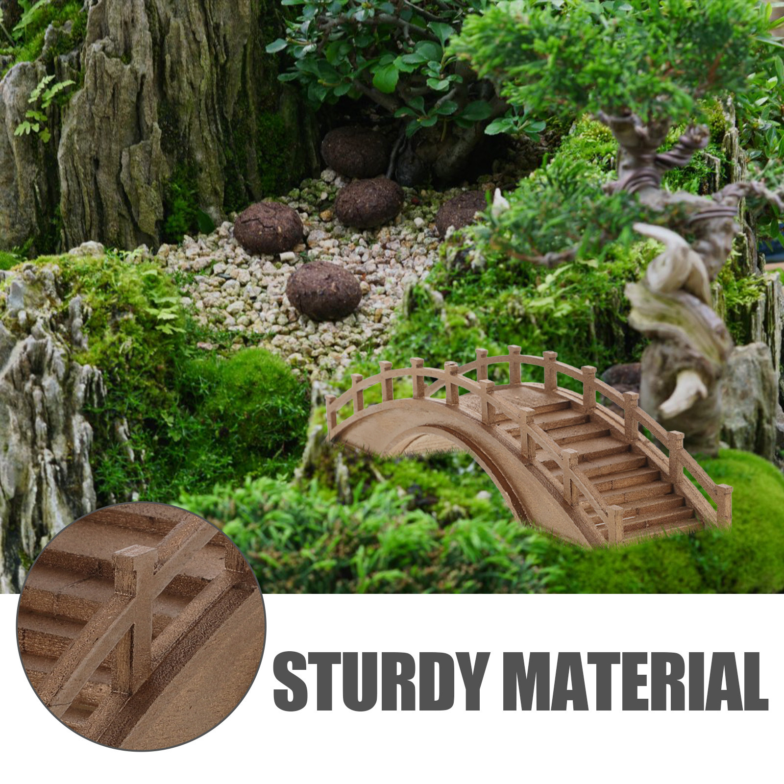 Natural Wood Arch Bridge Minia - Bonsai Garden Photos のレビューと価格