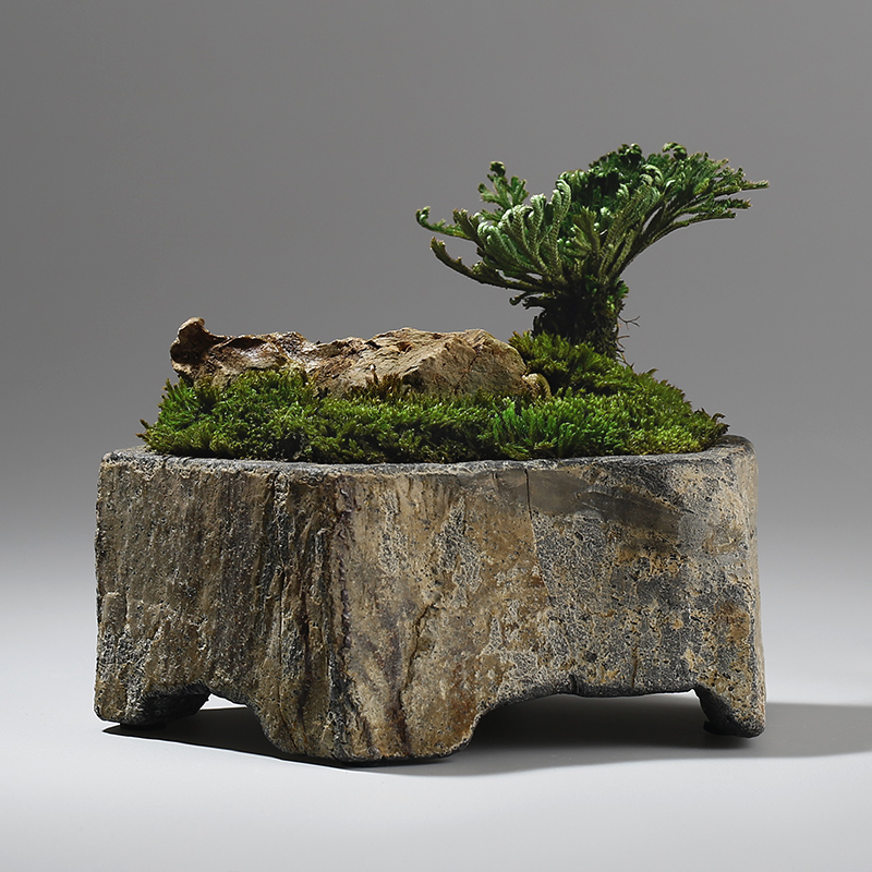 Basalt Natural Stone Flower Po - Bonsai Garden Chinese Garden のレビューと価格