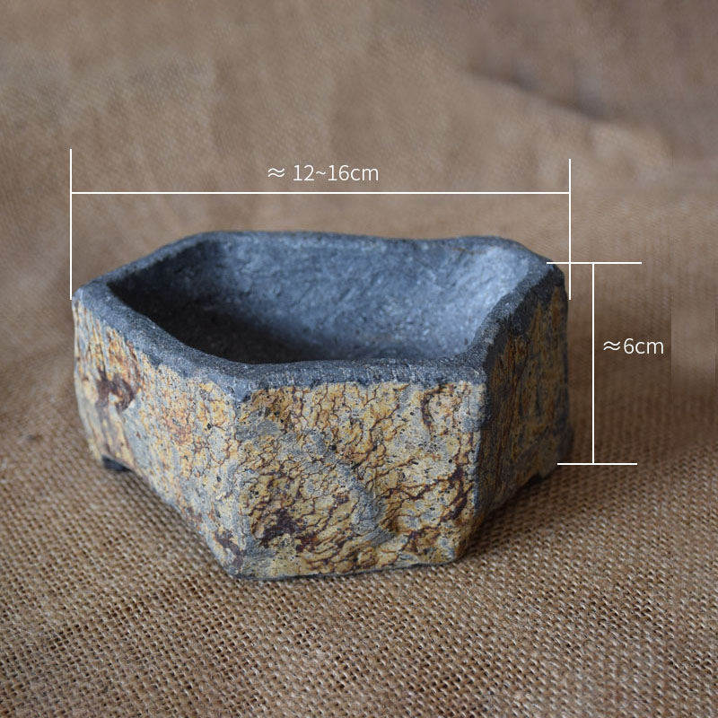 Basalt Natural Stone Flower Po - Bonsai Garden Chinese Garden のレビューと価格