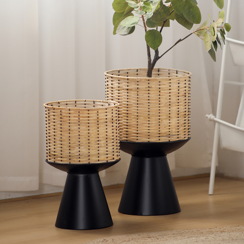 Rattan Weave Flower Pot Modern - Bonsai Garden Display Stands のレビューと価格