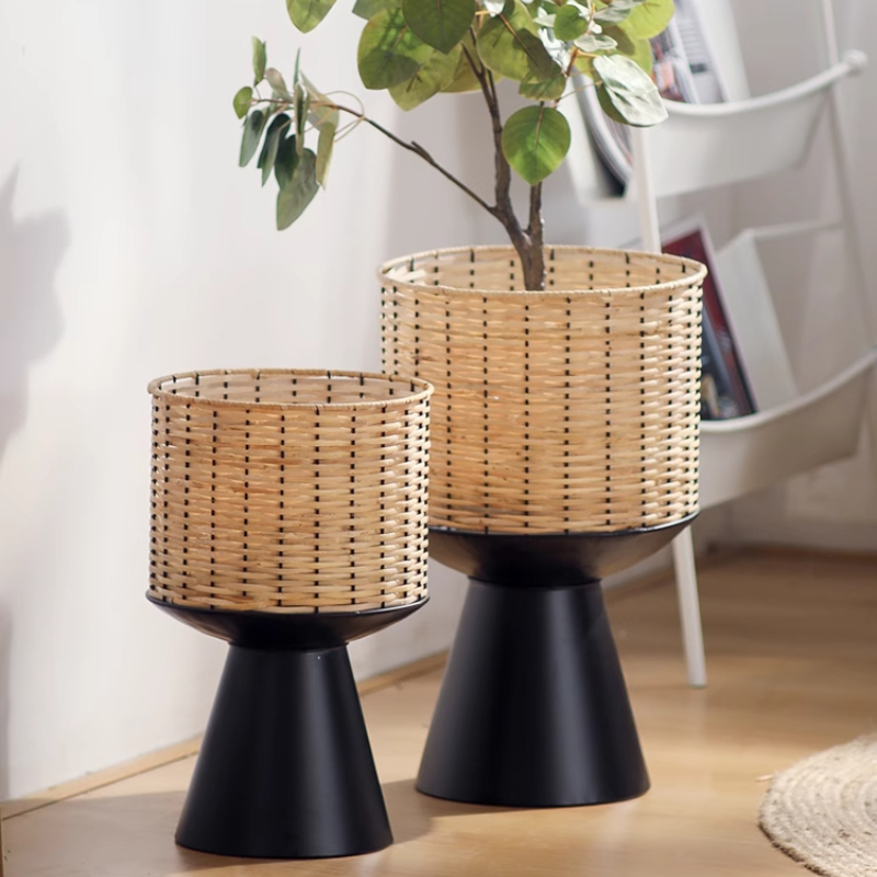 Rattan Weave Flower Pot Modern - Bonsai Garden Display Stands のレビューと価格