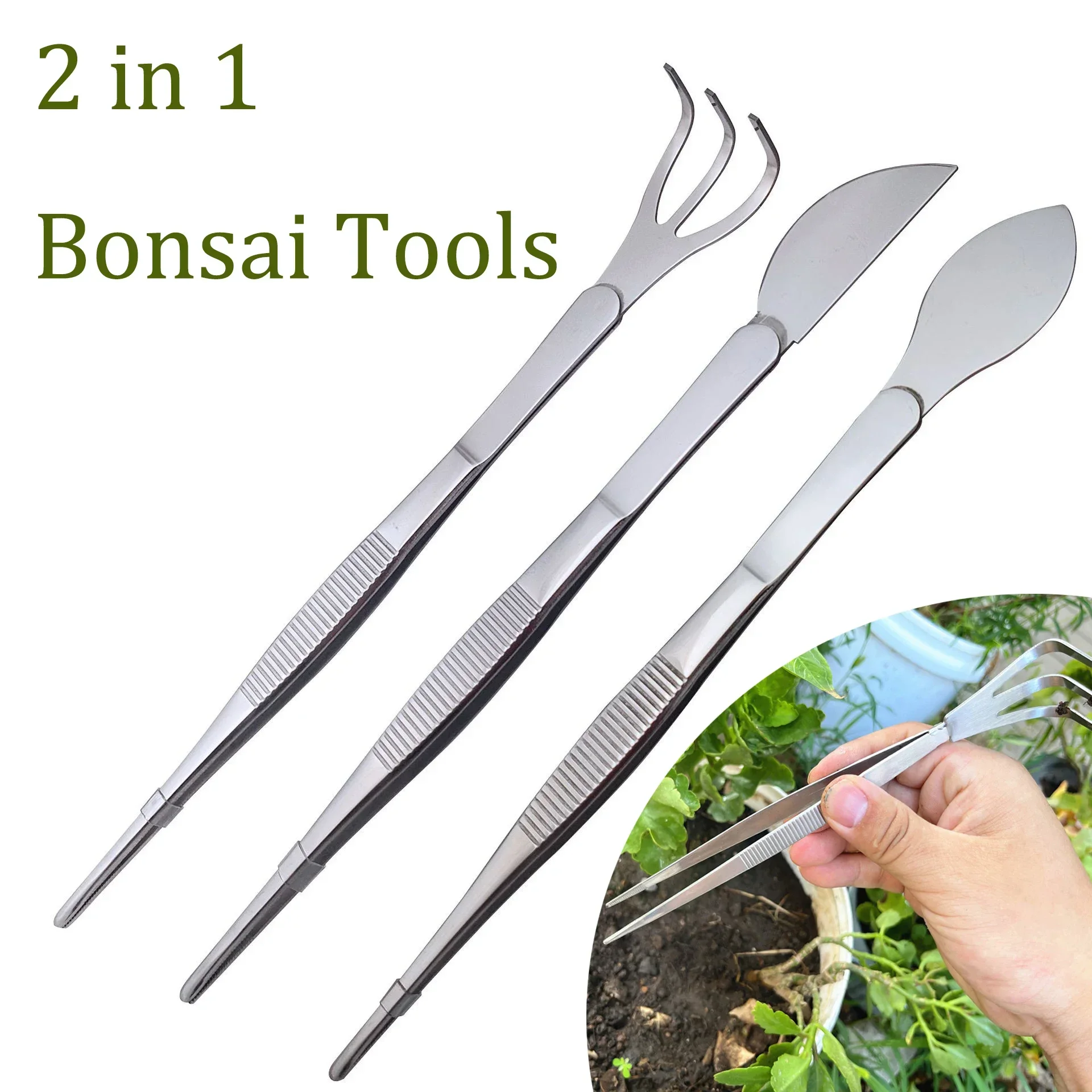 1pc 2-in-1  304 Stainless Stee - Bonsai Garden Rake のレビューと価格