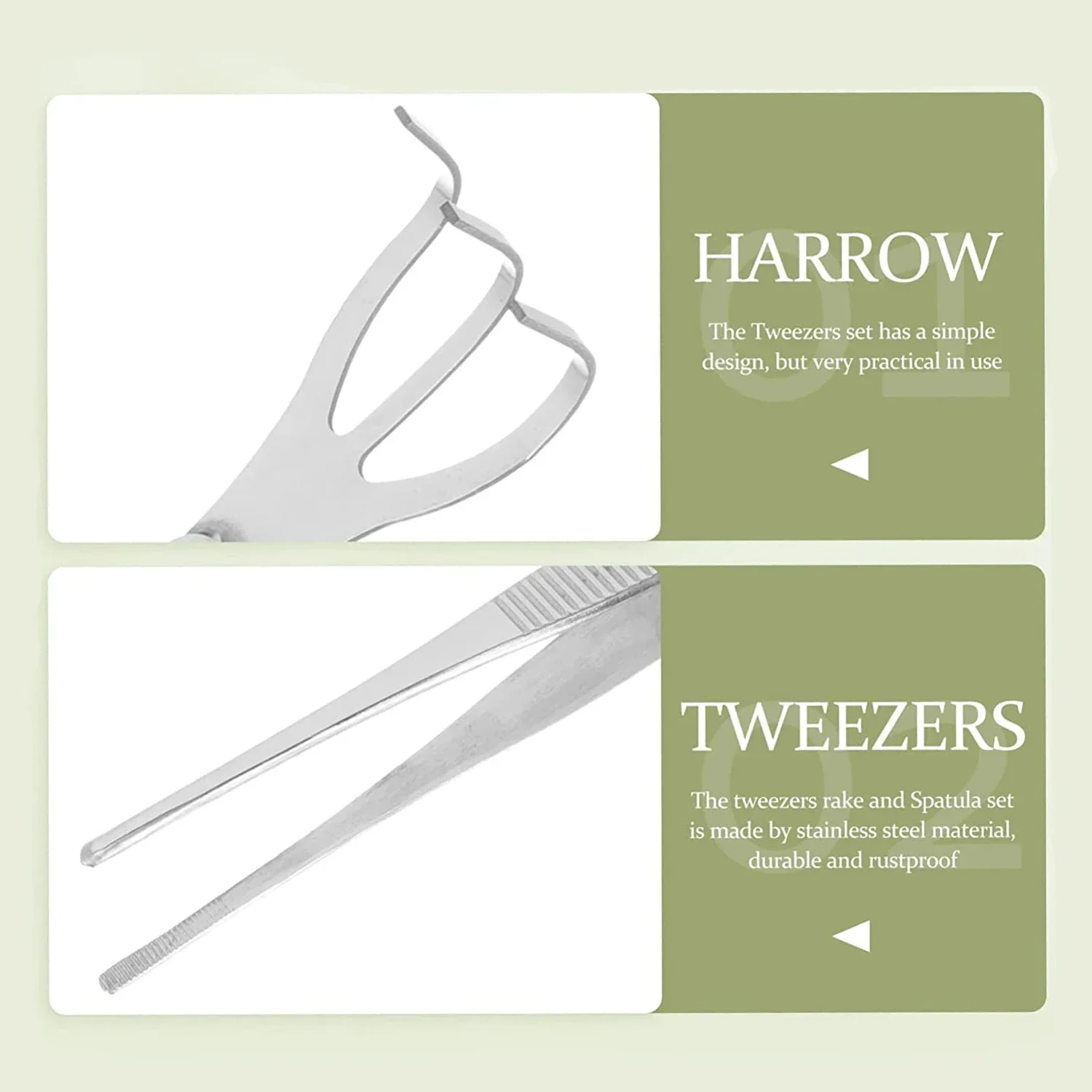 1pc 2-in-1  304 Stainless Stee - Bonsai Garden Rake のレビューと価格