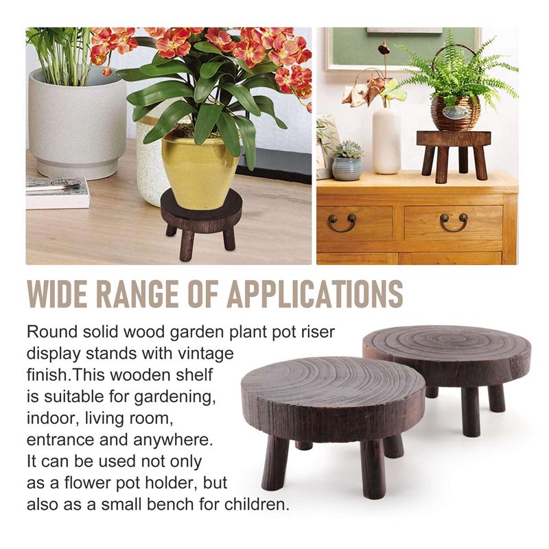 ABVT-2Pcs Mini Wooden Stool Fl - Bonsai Garden Display Stands のレビューと価格