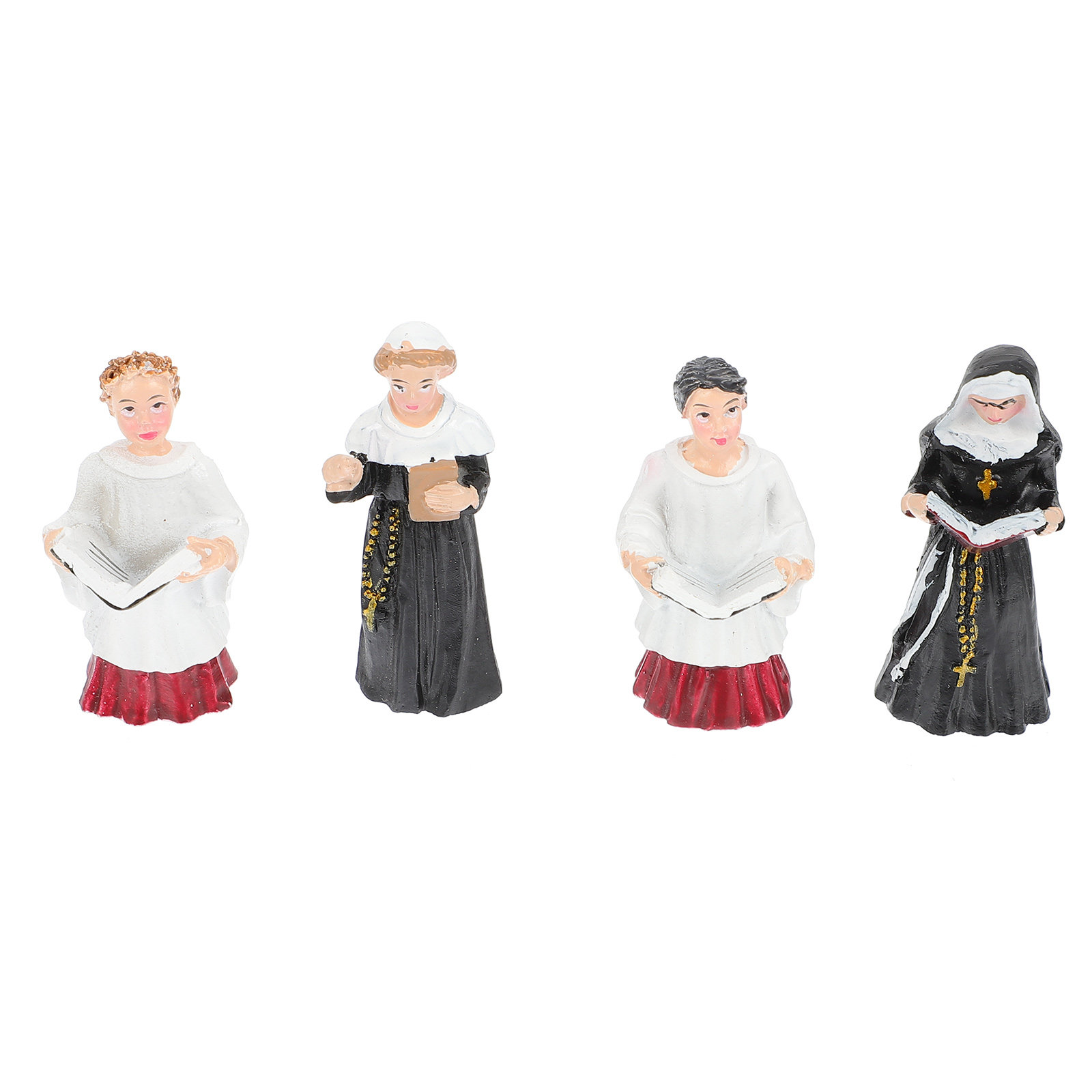 4Pcs Resin Nun Statues Stylish - Bonsai Garden Design のレビューと価格