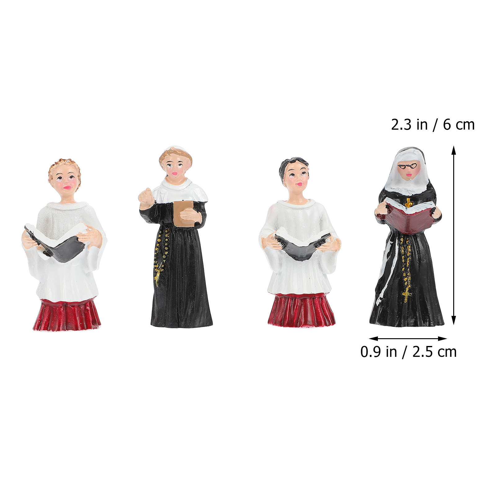 4Pcs Resin Nun Statues Stylish - Bonsai Garden Design のレビューと価格