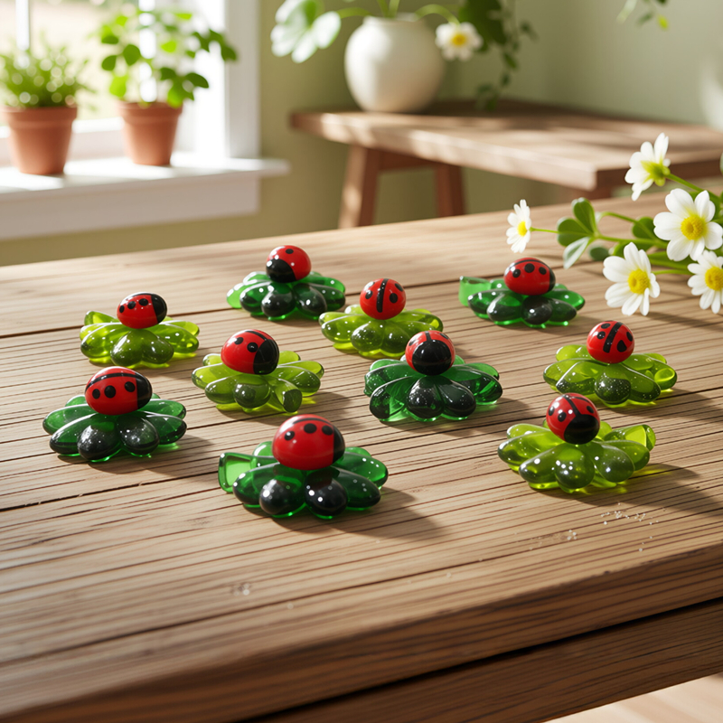 5pcs Green Mini Glass Four-Lea - Bonsai Garden Chinese Garden のレビューと価格