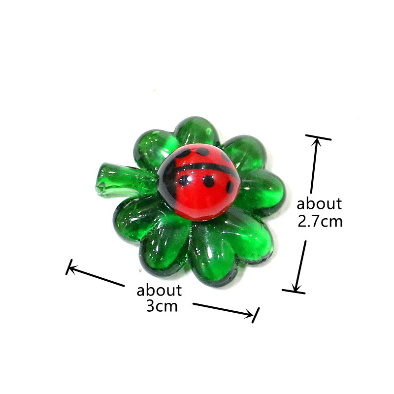 5pcs Green Mini Glass Four-Lea - Bonsai Garden Chinese Garden のレビューと価格