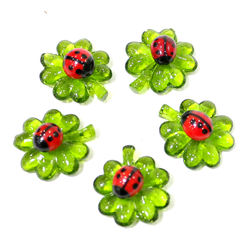 5pcs Green Mini Glass Four-Lea - Bonsai Garden Chinese Garden のレビューと価格