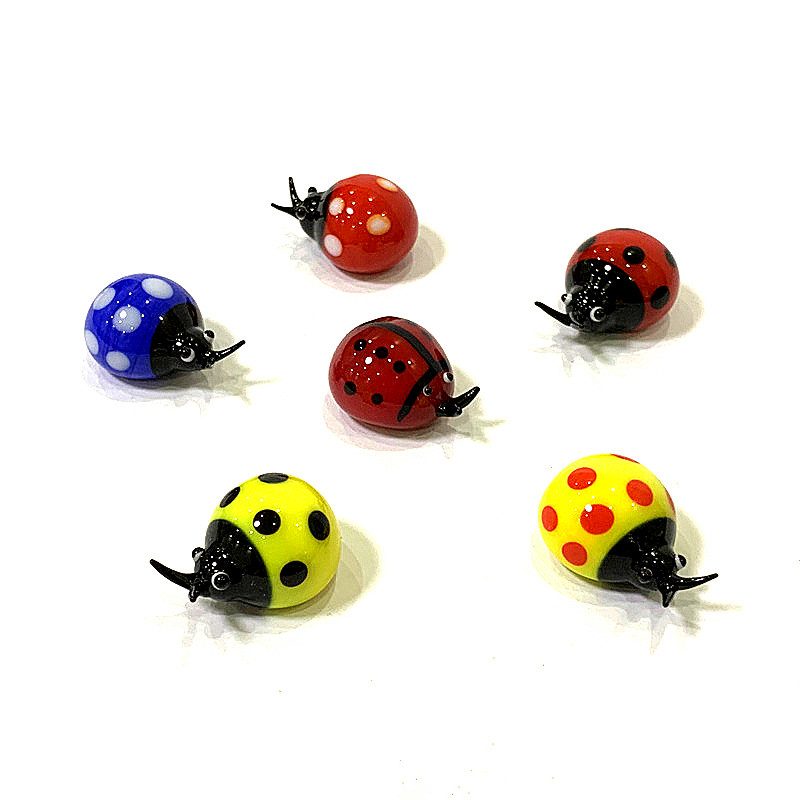 Colorful Mini Glass Ladybug Fi - Bonsai Garden Chinese Garden のレビューと価格