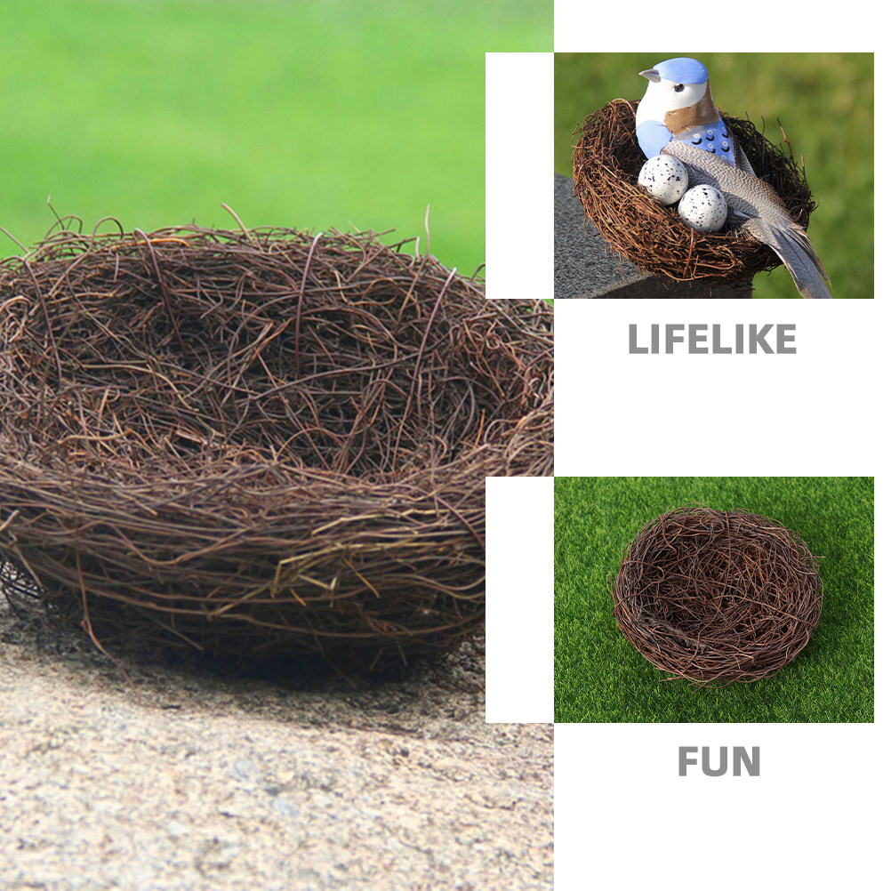 2Pcs Handmade Woven Rattan Bir - Bonsai Garden Photos のレビューと価格