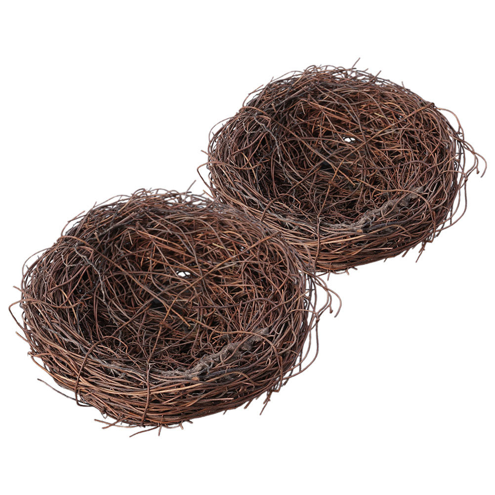 2Pcs Handmade Woven Rattan Bir - Bonsai Garden Photos のレビューと価格
