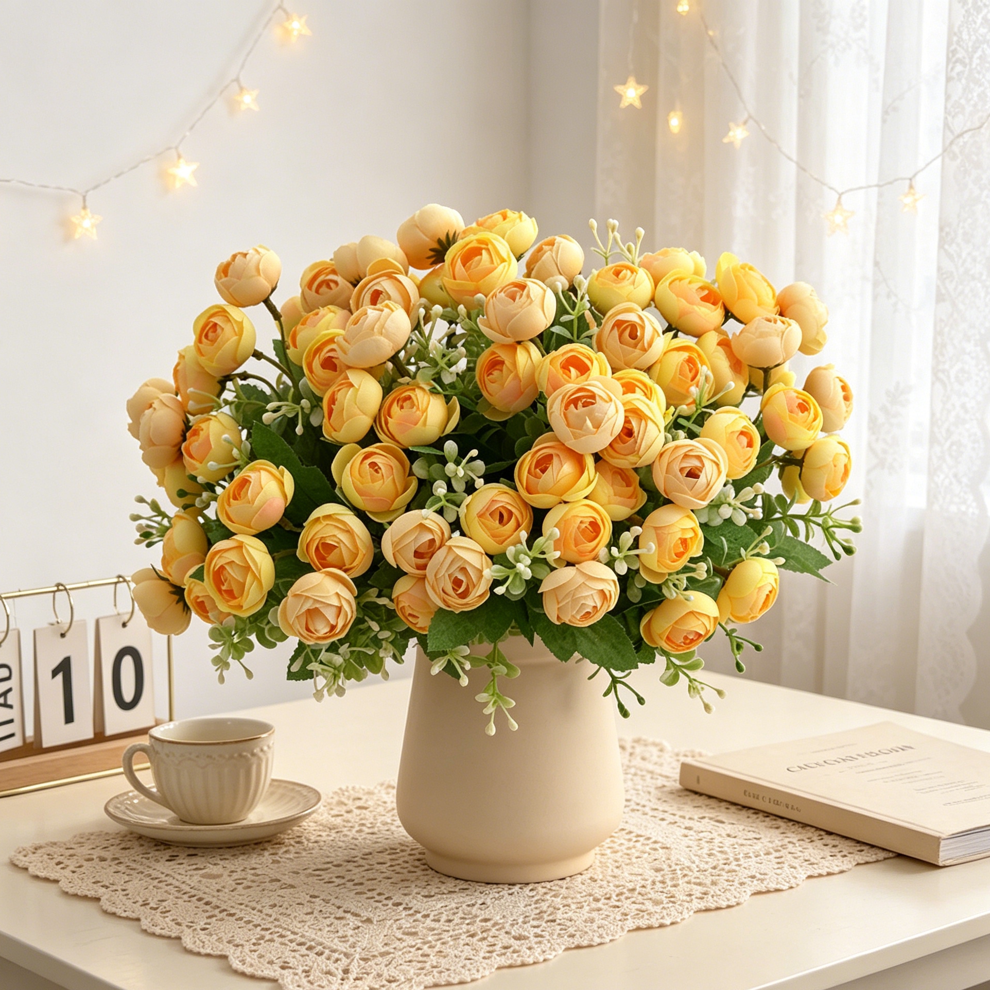 Silk Artificial Flower Tea Bud - Bonsai Garden Wall のレビューと価格