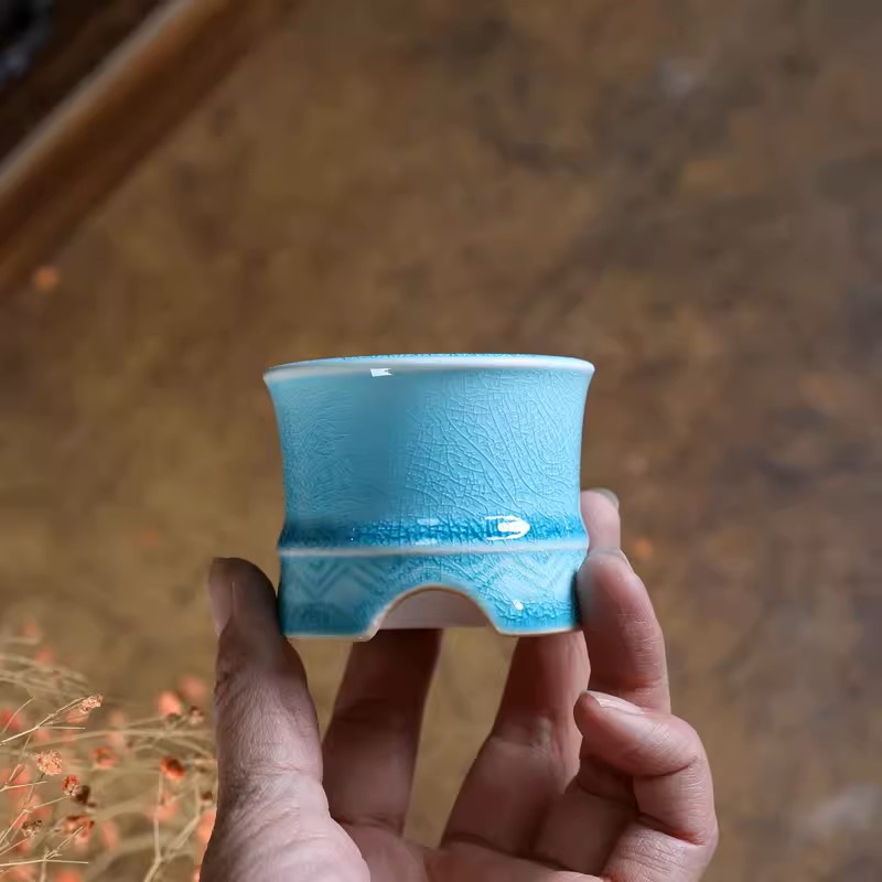Porcelain Blue Glazed Bonsai P - Bonsai Garden Design のレビューと価格