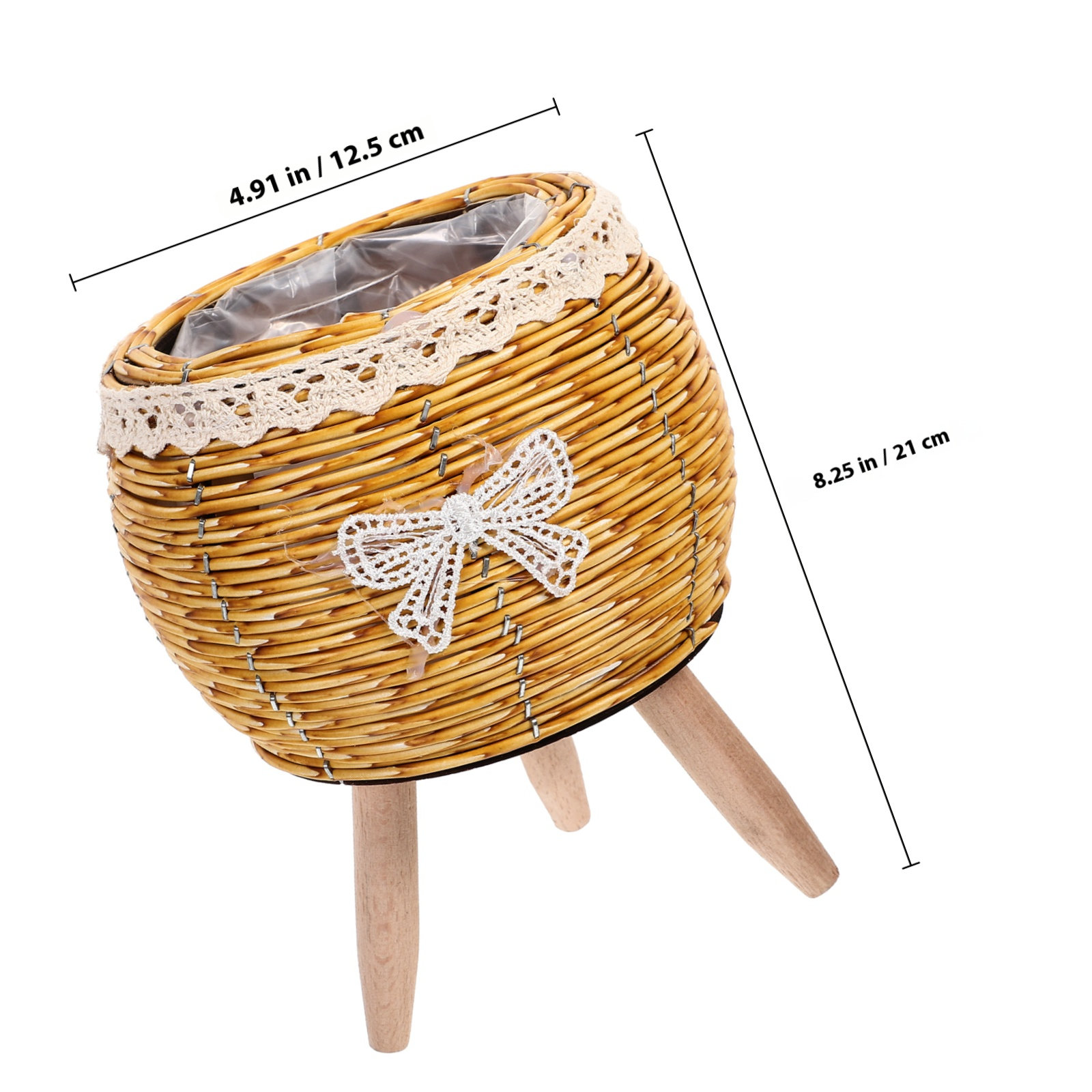 Wooden Straw Flower Pot Holder - Bonsai Garden Display Stands のレビューと価格