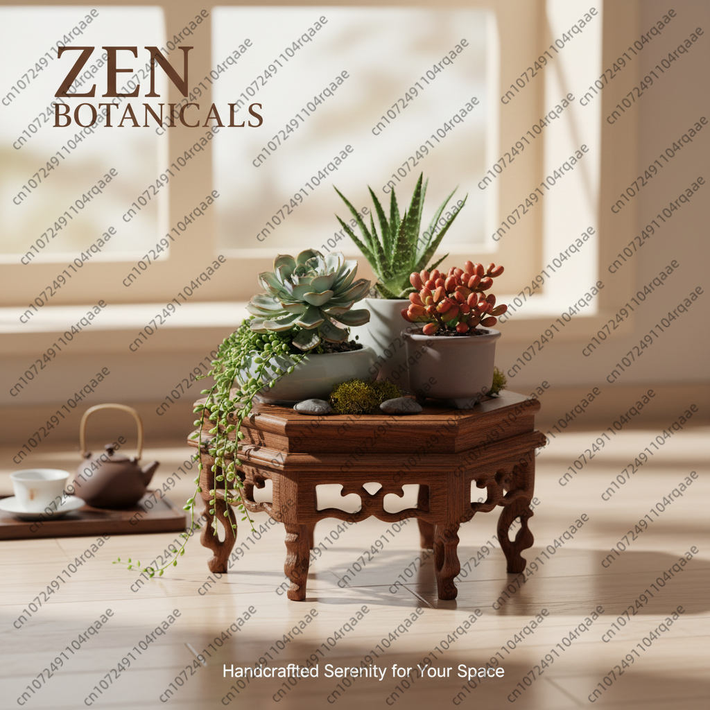 Wooden Hexagonal Plant Stand F - Bonsai Garden Display Stands のレビューと価格