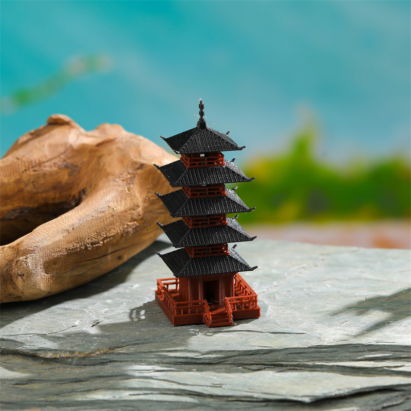 🛒1Pc Mini Pagoda Statue Chines - Bonsai Garden Chinese Garden のレビューと価格