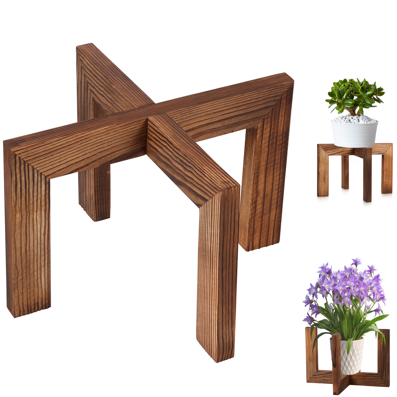 Wood Flowerpot Holder Indoor F - Bonsai Garden Display Stands のレビューと価格