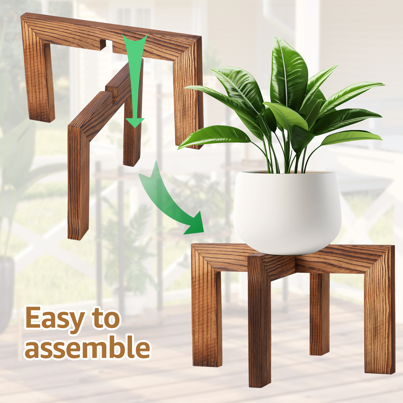 Wood Flowerpot Holder Indoor F - Bonsai Garden Display Stands のレビューと価格