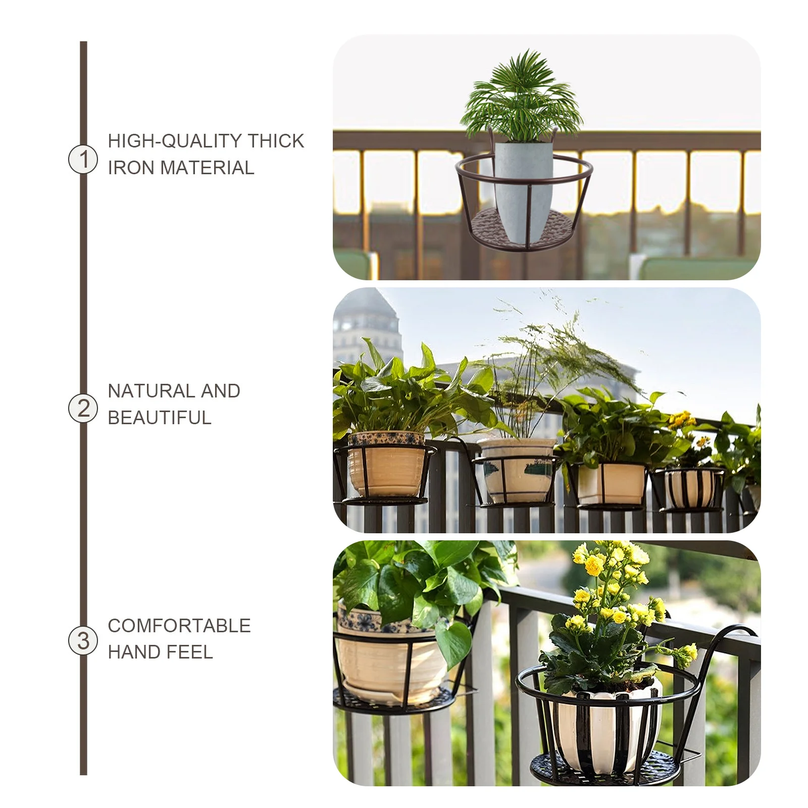 2 Pcs Iron Flower Pot Stand Wa - Bonsai Garden Wall のレビューと価格