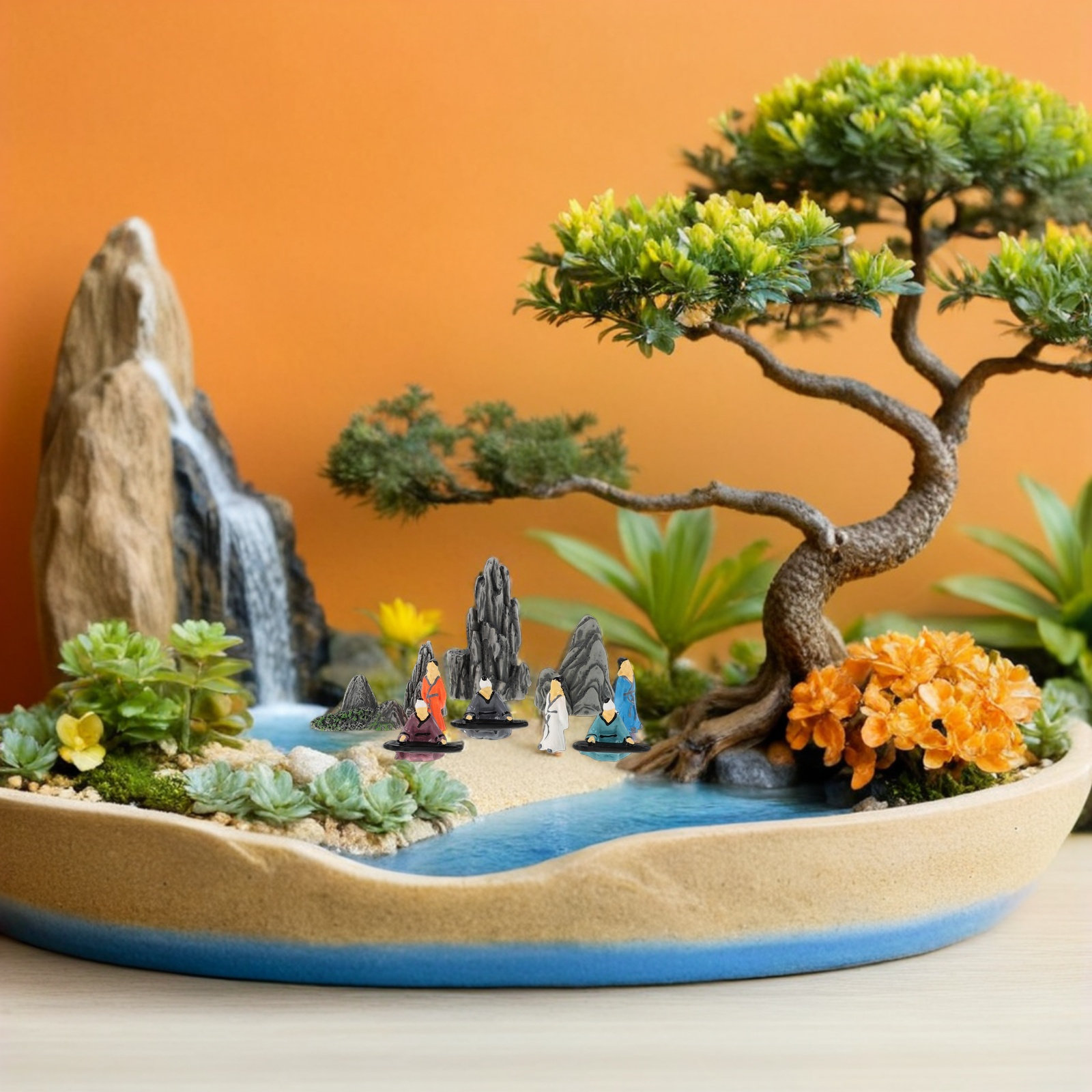 10Pcs Resin Mini Chinese Sculp - Bonsai Garden Design のレビューと価格
