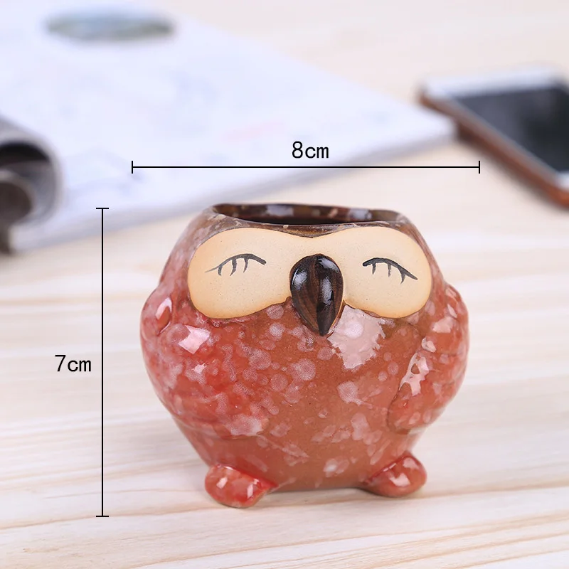 Mini Ceramic Owl Succulent Pla - Bonsai Garden Wall のレビューと価格