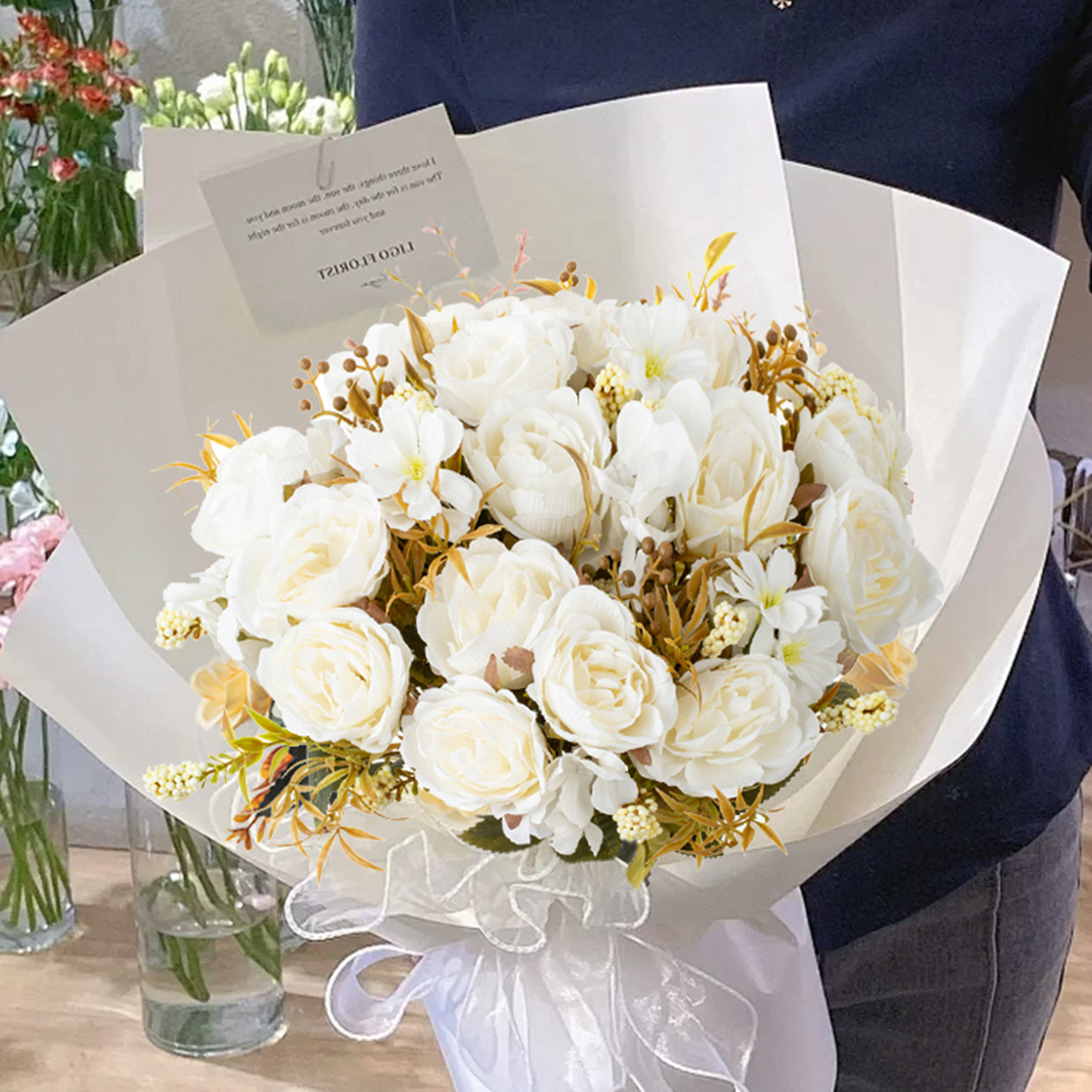 Artificial Flower Silk Rose Pe - Bonsai Garden Wall のレビューと価格